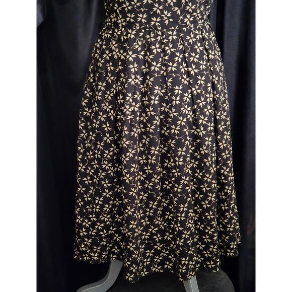 Cute Black with Floral Print Button Up Dress By Tylho for Anthropologie, Small - Picture 3 of 6